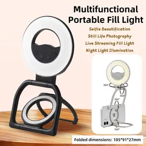 Joytutus Premium Magnetic Car Phone Mount - MagSafe Compatible, Foldable Handheld Stand with Built-in Fill Light, Adjustable Ring Light Tripod, Pocket-Sized Automotive Accessory for Smartphone/Cellphone Live Streaming & Photography