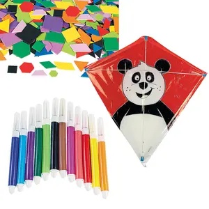DIY Plastic Kite Craft Kit Assortment - Makes 12