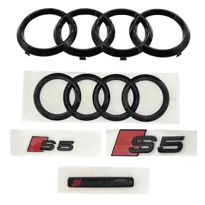 High Gloss Abs Car Emblem 1/5pcs for Audi S5 2010-2019, Precision Fit, Scratch Resistant, Waterproof, Heat Resistant, Easy Installation, Vehicle Exterior Decoration, Automobile Decals, Car Decals