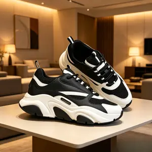 2026 new couple running shoes, thick-soled luminous dad shoes, fashionable breathable casual sports trendy sneakers