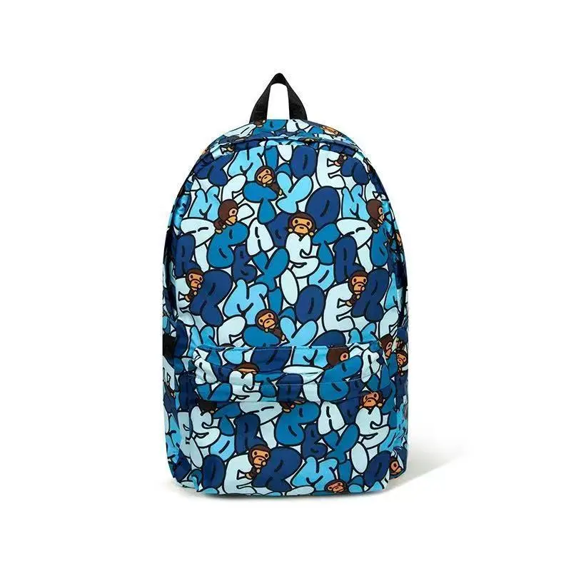 Cartoon Monkey Print Backpack – Stylish Casual Student School Bag for Boys and Girls, Versatile Daypack for School, Travel and Outdoor Use