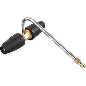 RIDGE WASHER Gutter Cleaner Attachment for Pressure Washer, with 2 Rotary Turbo Nozzle, 1/4 Inch Quick Disconnect, 3300 PSI