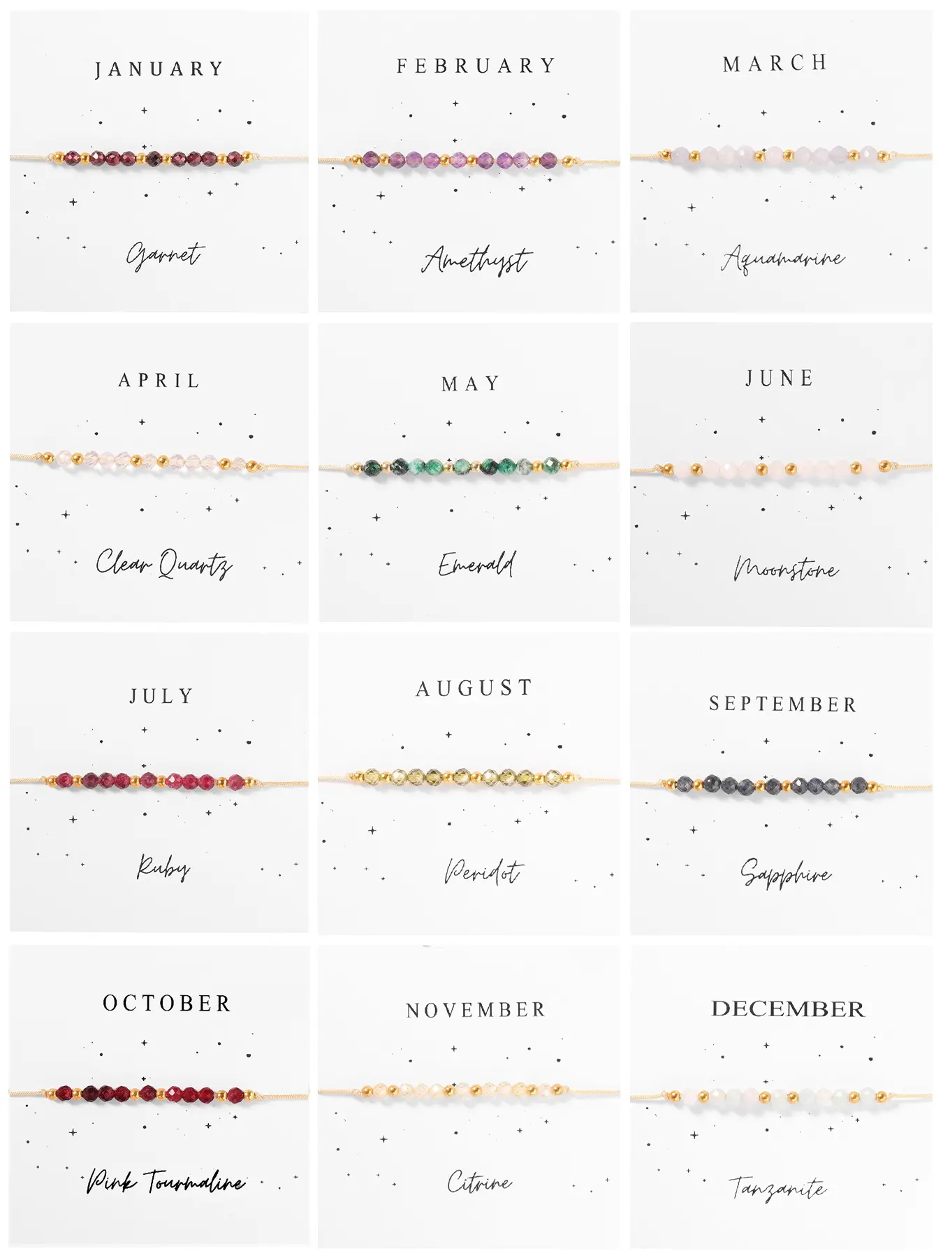 December Birthstone Garnet Crystal Bracelet, Beaded Bracelets, Natural Gemstone Jewelry Gift, Handmade Beaded Design, Perfect Birthday Present, TPU Chain Material, Choking Hazard