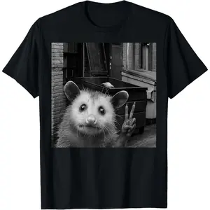 Opossum Selfie with Trash Bin Funny Gifts for Men Women T-Shirt