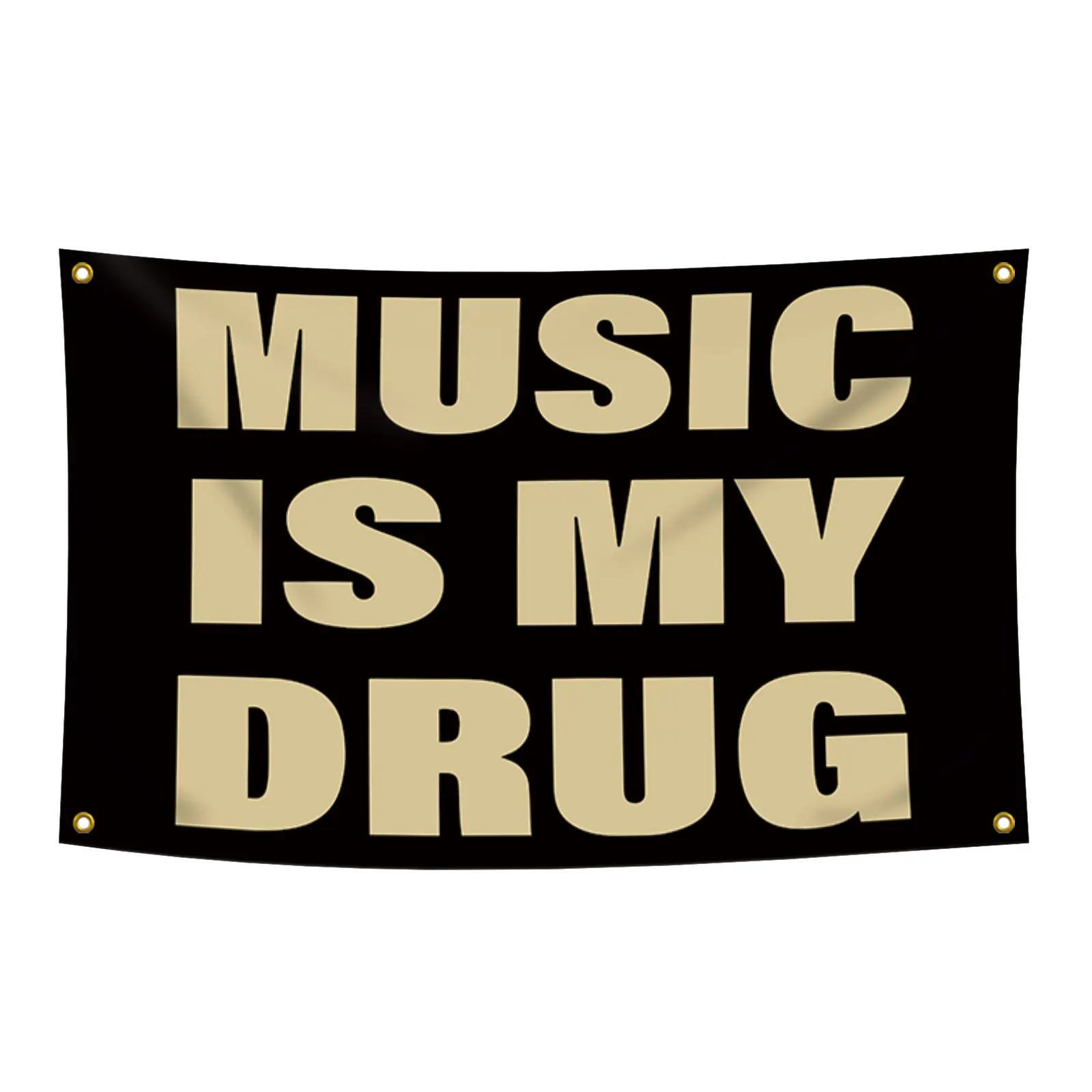 Music Is My Drug Flag, 3x5 Feet Outdoor Wall Banner, Dorm Room Decor for Bedroom & Study Room, Home Decoration Durable Decorative Tapestry for Indoor