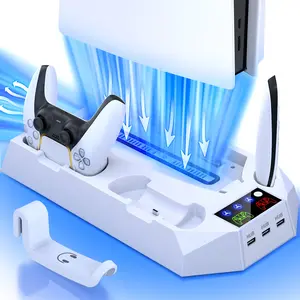 ESYWEN 3 Mode Adjustable Cooling Fan Speeds for PS5 Vertical Stand for PS5 Disc/Digital Edition Console