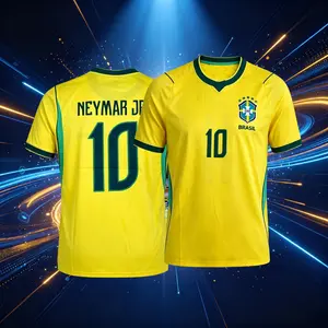 10# Neymar JR 2026 Brazil National Home Short Sleeve Soccer Jersey Quick-Dry