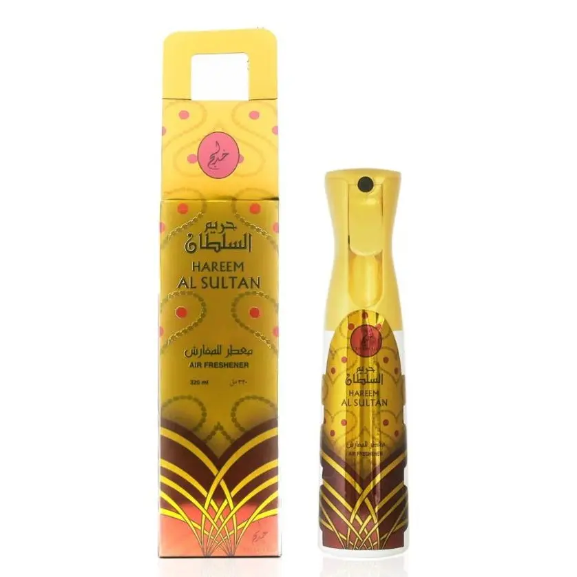 Khadlaj Hareem Al Sultan 320ml Air Freshener - Luxury Aromatic Scents Spray with Citrus Floral Aroma, Amber & Musk for Home Scent & Room Use