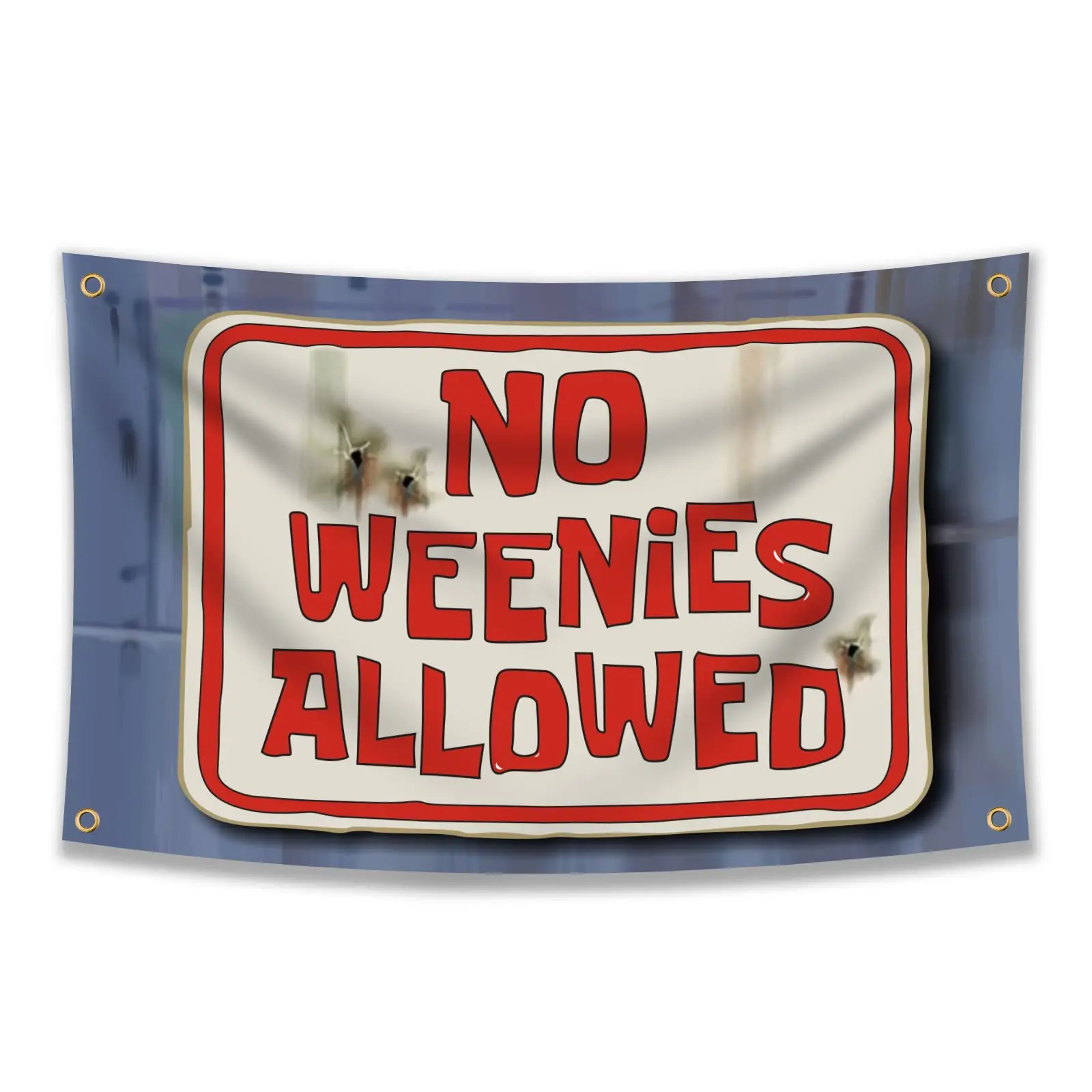 Custom Aesthetic "No Weenies Allowed" Anime Letter Print Tapestry, 3x5 Ft Personalized Home Decor, Room Hanging Cloth Banner for Festival Backgrounds, Decoration