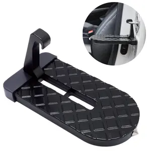 Joytutus Car Door Step Multi-Foldable Aluminum Alloy Roof Rack Easy Access Step for Cars SUVs 6.3x3.2 inches Universal Fit Black Compact Safe Design - Vehicle