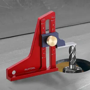 Dual Scales Aluminum Alloy Vernier Caliper, Woodworking Setup Depth Measuring Gauge, Precision Adjustable Height Gauge for Blade & Drill Bit Setting Table Saw & Router Table