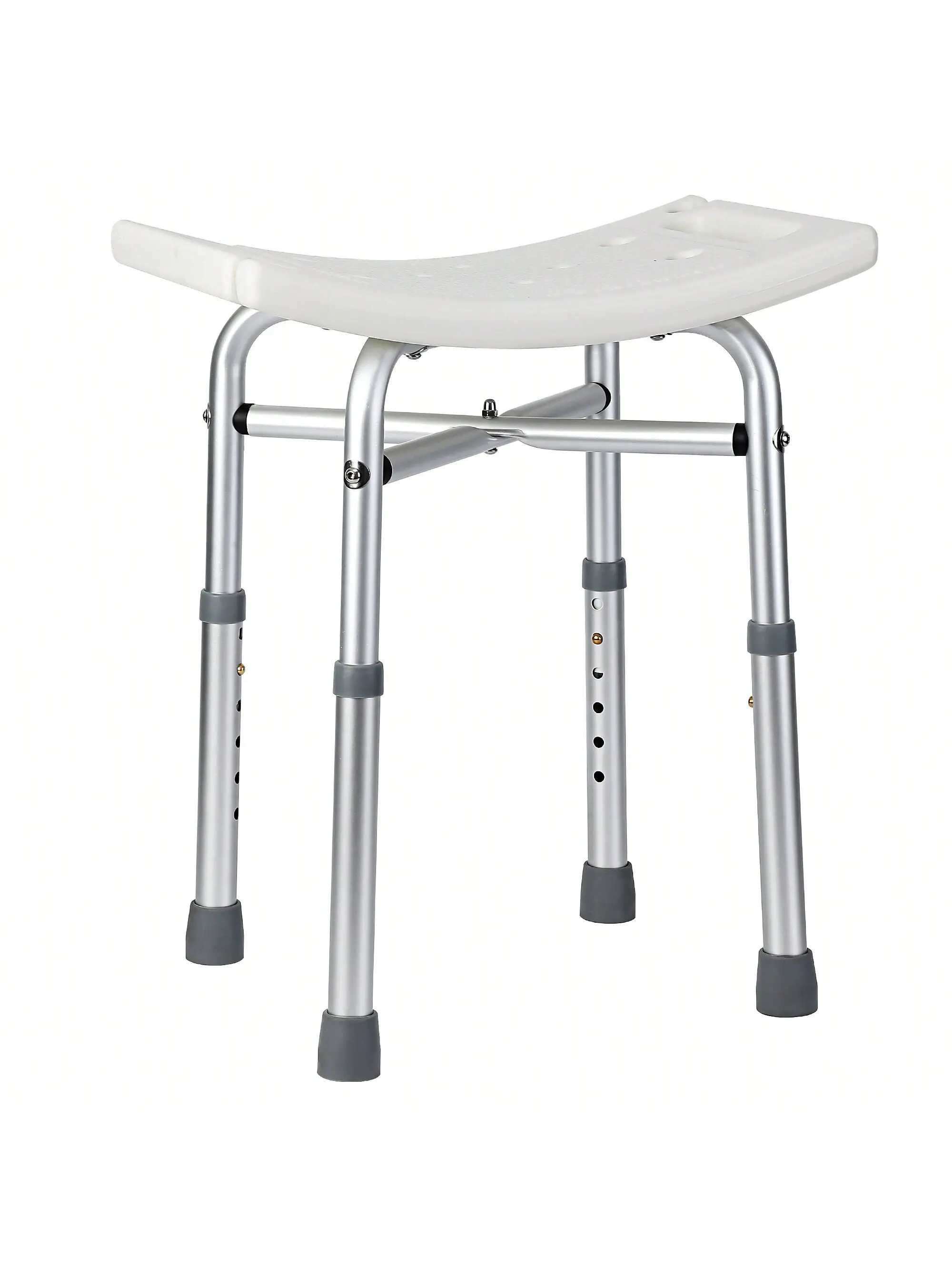 Heavy Duty Adjustable Height Bathroom Safety Stool - 5.63 lb Aluminum Tub Chair, Slip-Proof Soles, 350lb Capacity, Portable, for Adults Elderly Care, 18.27 x 13.03 x 4.96 in
