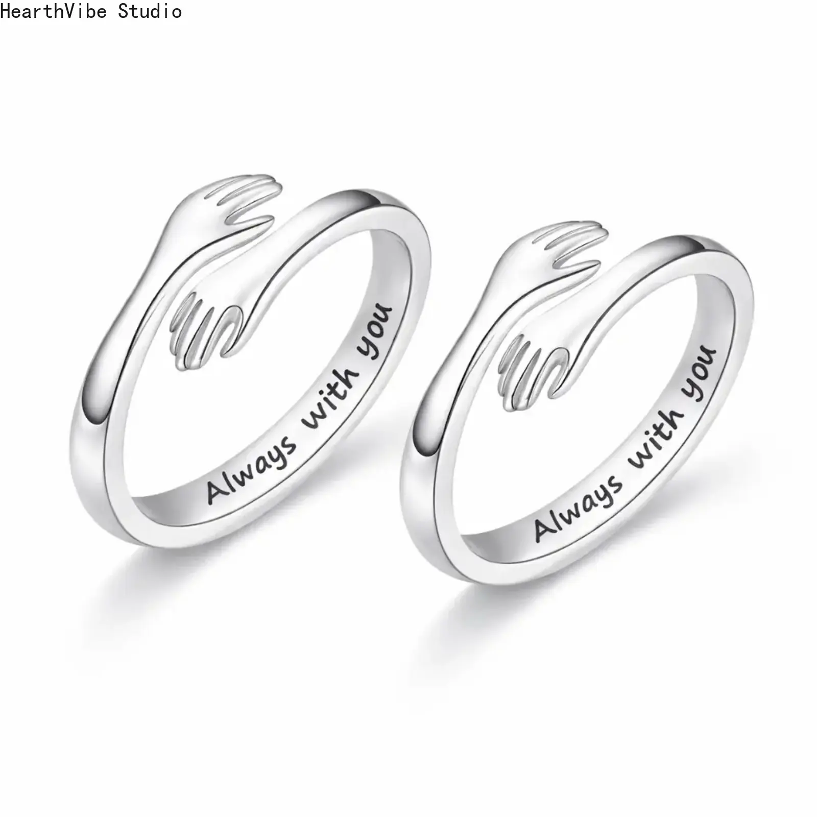 A Hug From Me: "I Will Always Love You" Hug Ring for Daughter & Granddaughter | Adjustable Silver Love Wrap Ring | Meaningful Birthday & Valentine's Day Gift (Ring Only)