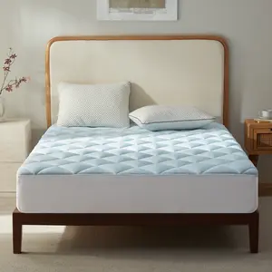 SureFit Cooling Memory Foam Mattress Topper Twin/Full/Queen/King, Gel-Infused Cooling Foam for Pressure Relief, Breathable Ventilated Design for Hot Sleepers, Medium Plush Comfort, Deep Pocket Fit 8–20” Mattress, Soft Supportive Bed Topper