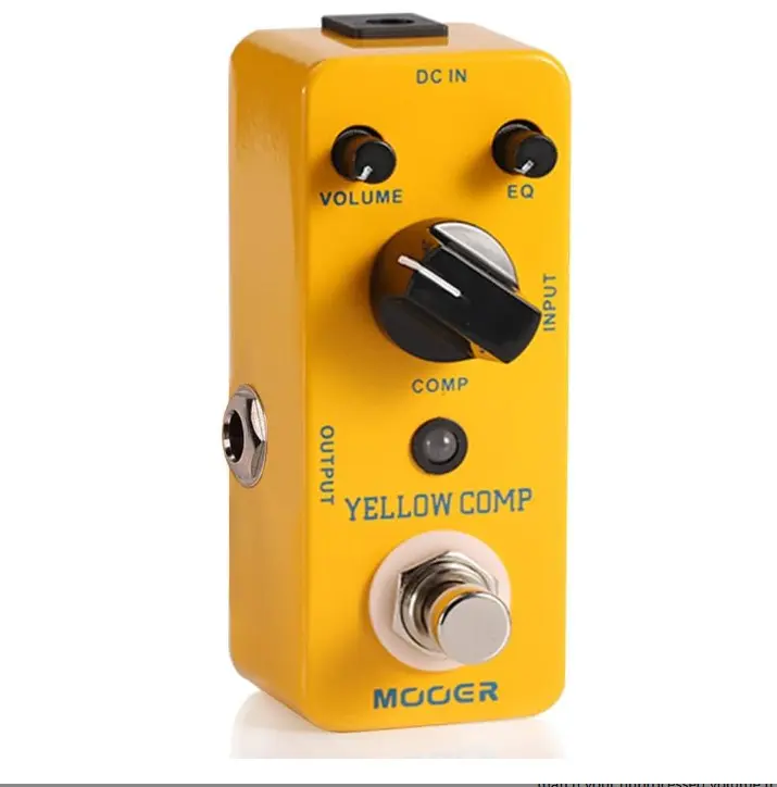 MOOER Compressor Pedal, Guitar Effect Pedal, Yellow Comp Mini Portable Compression with True Bypass, EQ and Volume Adjustable, Classic Optical Compressor Pedals for Electric Guitar Bass
