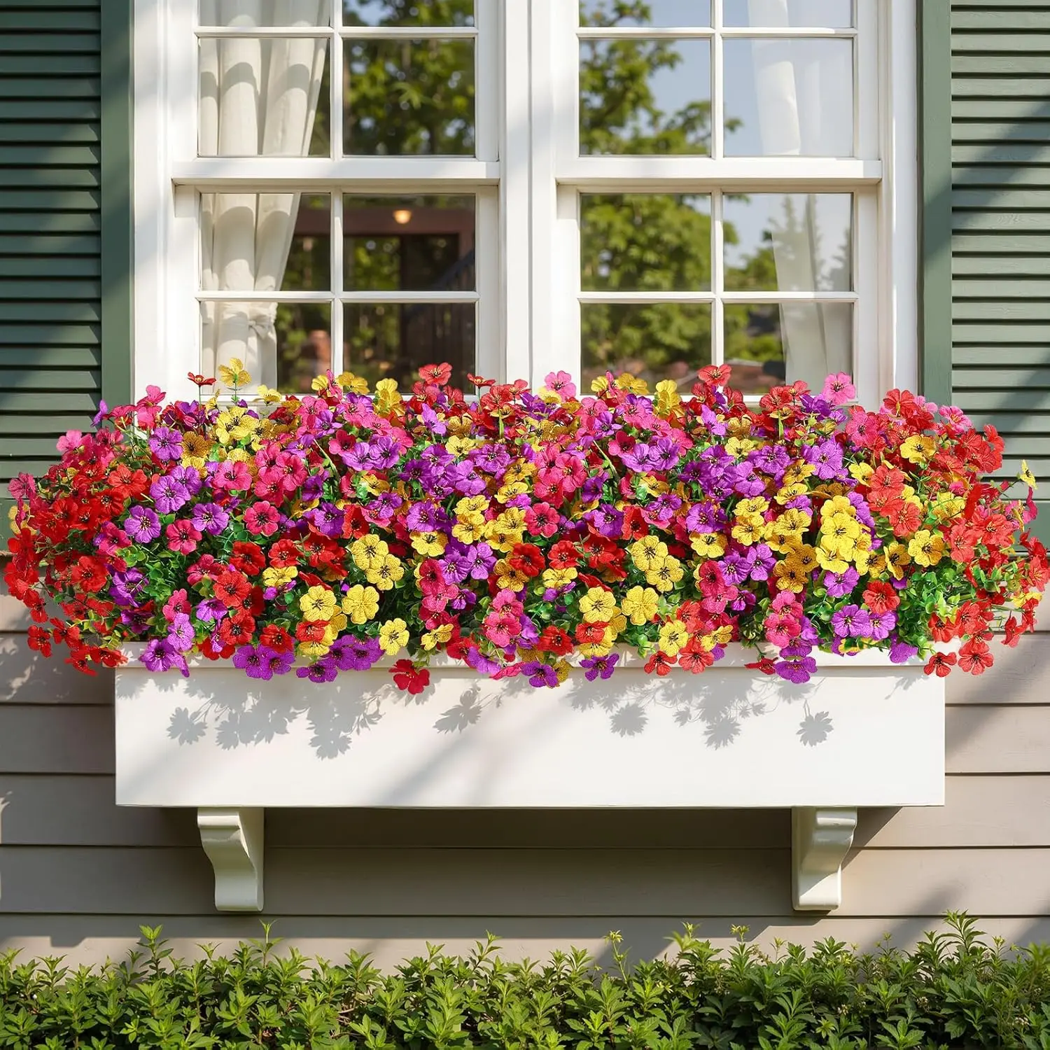 DLDA 20 Bundles Decorative Faux Flowers Bouquet - UV Resistant, Non-Fade DIY Fake Plastic Flowers, Ornaments for Astroturf Artificial Mixed Floral Arrangements, Indoor Outdoor Home Garden Decor