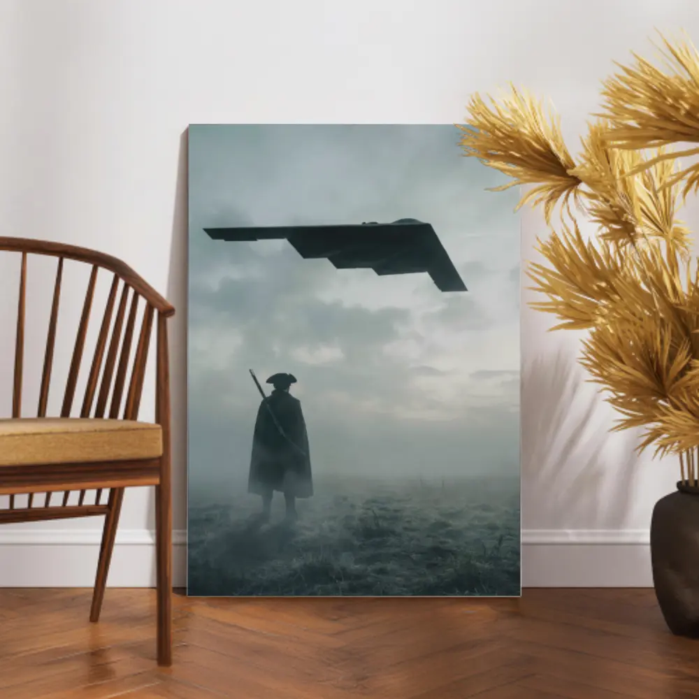 Freedom B2 Patriotic Style USA Pride Canvas Print Wall Art, Vintage American Airpower Aircraft Poster, Office Bedroom Home Decor, Us Pride, Decoration