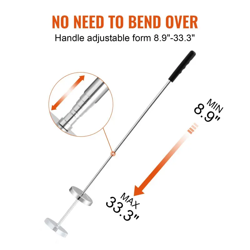 VEVOR 3.5 inch Handheld Telescoping Magnetic Sweeper Pickup Tool, Corrosion-Resistant Magnetic Head, 8.3-33in Retractable Length, 35lbs Pull Capacity for Nails Metal Pickup, Father's Day Gift