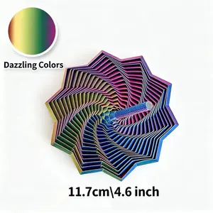 2pack 3D Printed Sensory Extension Star Object, Expandable Fractal Hexagon Handle, Honeycomb Rotating Spiral Design, Perfect Gift for Adults, Stress Relief Sculptures