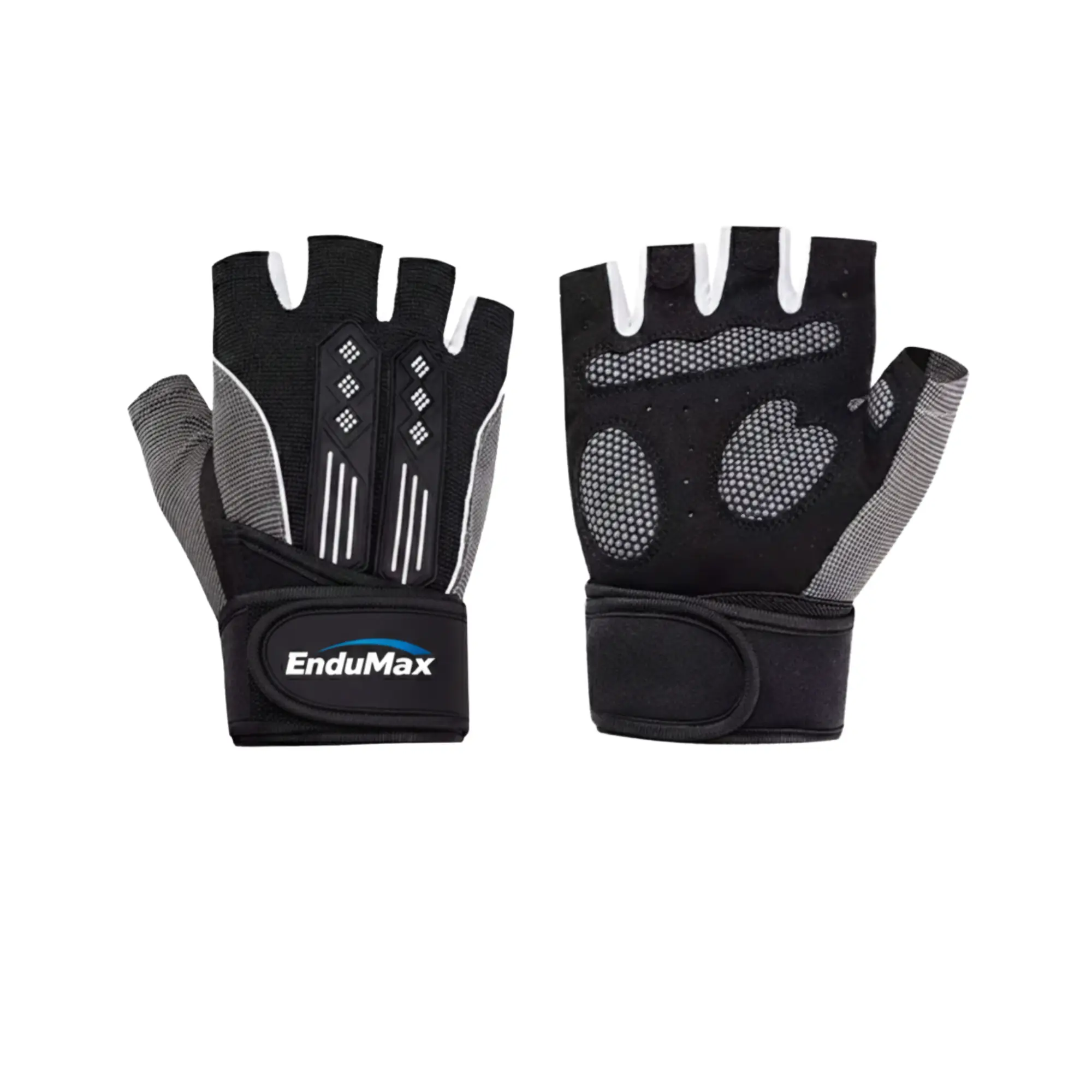 EnduMax Gym Gloves with Wrist Support Adjustable Strap, Anti-Slip Silicone Padding, Breathable Fabric, TPR Impact Protection, for Gym Training, Weightlifting