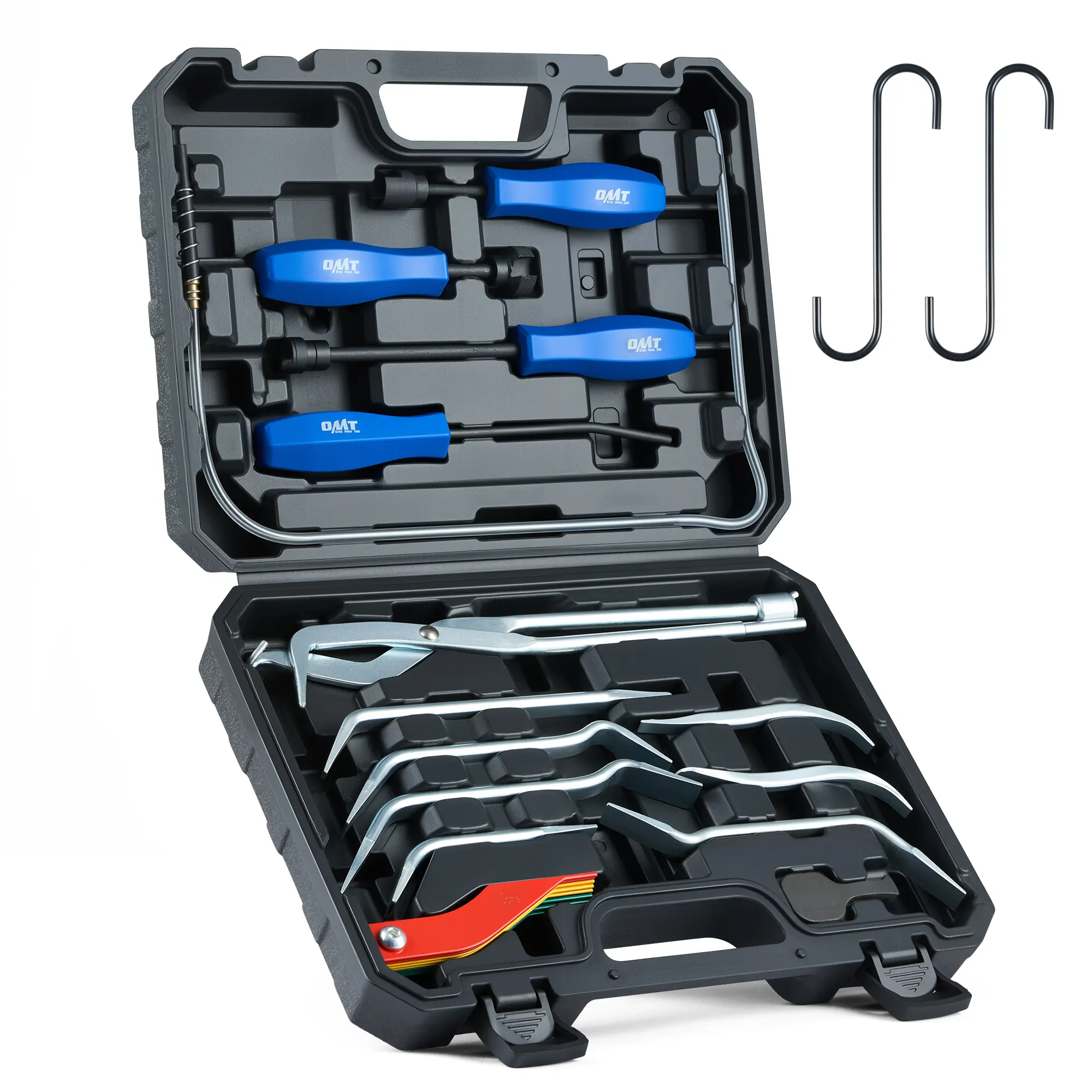 Orion Motor Tech 17pc Drum Brake Tool Kit, Brake Drum Tool Kit with Brake Spring Compressors Brake Spring Pliers Drum Brake Adjustment Tool Brake Spring Remover and Installer Brake Lining Gauge