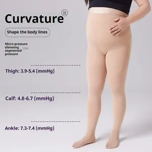 Curvature Bare Leg Artifact for Women Autumn Winter Double Sided Crotchless Non Slip Fleece Lined Tights Micro Pressure Slimming Segmented Pressure