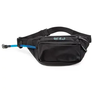 Hy-Fan Malecon Hydration Waist Pack, Fanny Pack, Crossbody, Black, Adjustable Strap, Versatile Design On-The-Go Hydration Includes Magnetic Tube Holder and Extra-Wide Comfort Strap, 17 Fluid Ounce Capacity