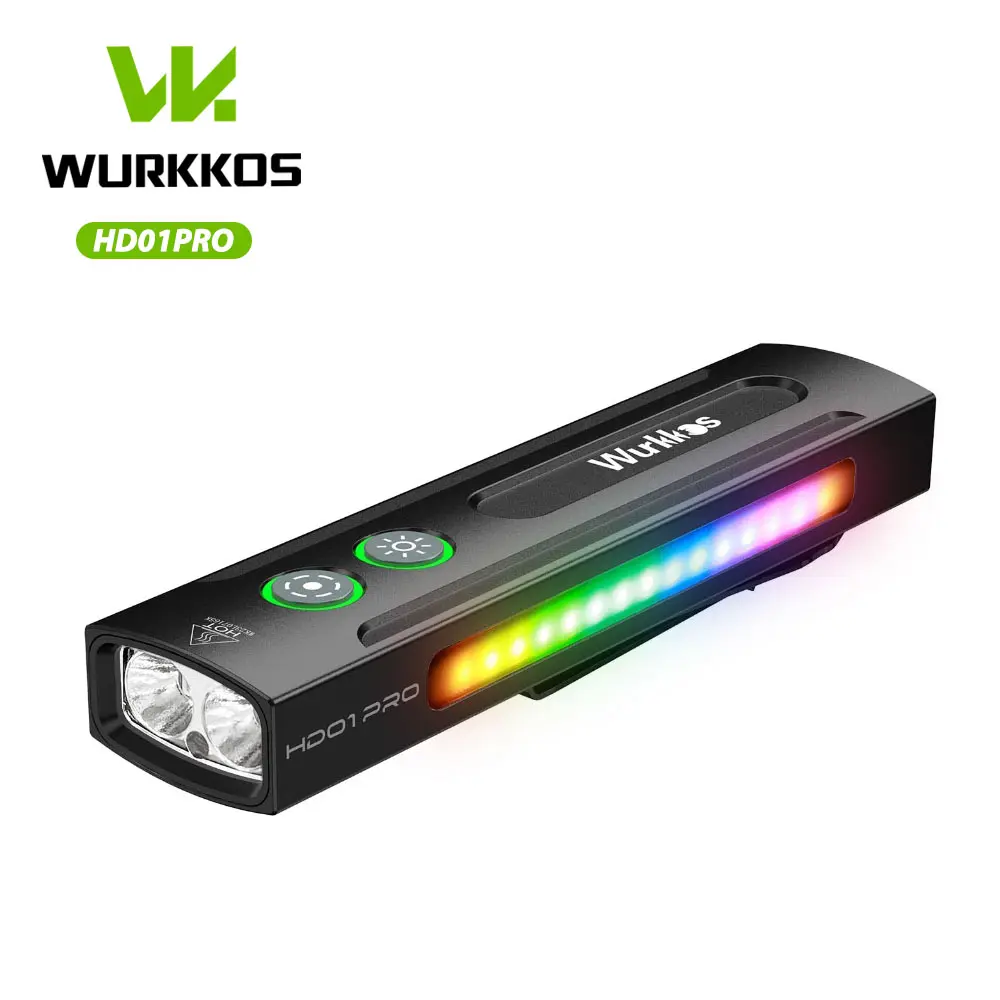 Wurkkos HD01 PRO Rechargeable Flat EDC Handheld Flashlight - 1200 LM High Lumens Flashlight with Green Beam, UV Light, White LED, Side RGB Lights for Camping, Hiking, Flashlights High Lumens
