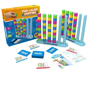 Color Stacking Puzzle Game, Brain Teaser Puzzles for Kids & Family, 50 Challenges Color Matching Brain Teaser, STEM Montessori Learning Toy for Problem Solving, Indoor Outdoor Family Board Game Sensory Toys, Birthday Gift for Ages 6-12 Boys Girls