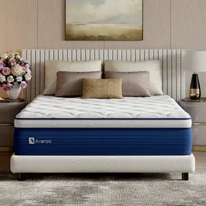 Medium Adult Supportive Hybrid Mattress-Free Full/Queen/King -12/14 Inch-Perfect Balance of Softness & Firmness: High-Quality Mattress for All Sleepers & Body Alignment-Motion Isolation Mattress