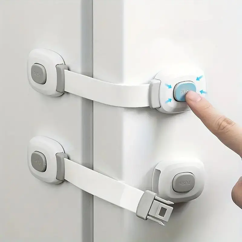 Multifunctional Anti-pinch Hand Lock, Drawer Lock, Refrigerator Door Lock, Safety Lock for Home, Office, Hotel, Apartment, Locking Mechanism