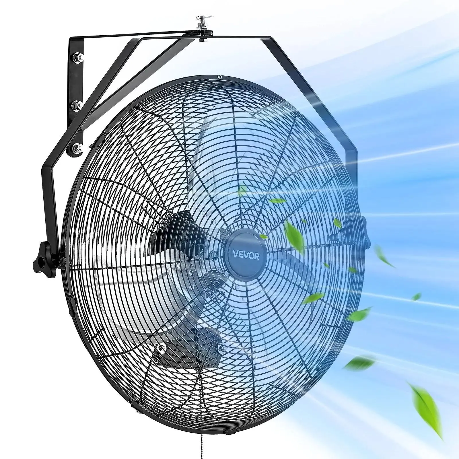 【summerfinds】VEVOR 20-Inch Industrial Wall-Mounted Adjustable Fan, 3-Speed, 4650 CFM, Ideal Father's Day Gift for Garage, Workshop, Adjustable Fans, Industrial Wall-Mounted Fans