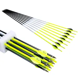 Archery Carbon Arrow 28 29 30 inch 300 340 350 400 Spine Practice Hunting Arrows for Compound Recurve Bow 12PCS