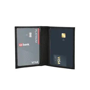 Triple ID Window Mini Wallet Bifold Driver License Slim Leather Credit Card Holder for Travel - Stylish & Minimalist Design with 3 Clear Plastic ID Windows