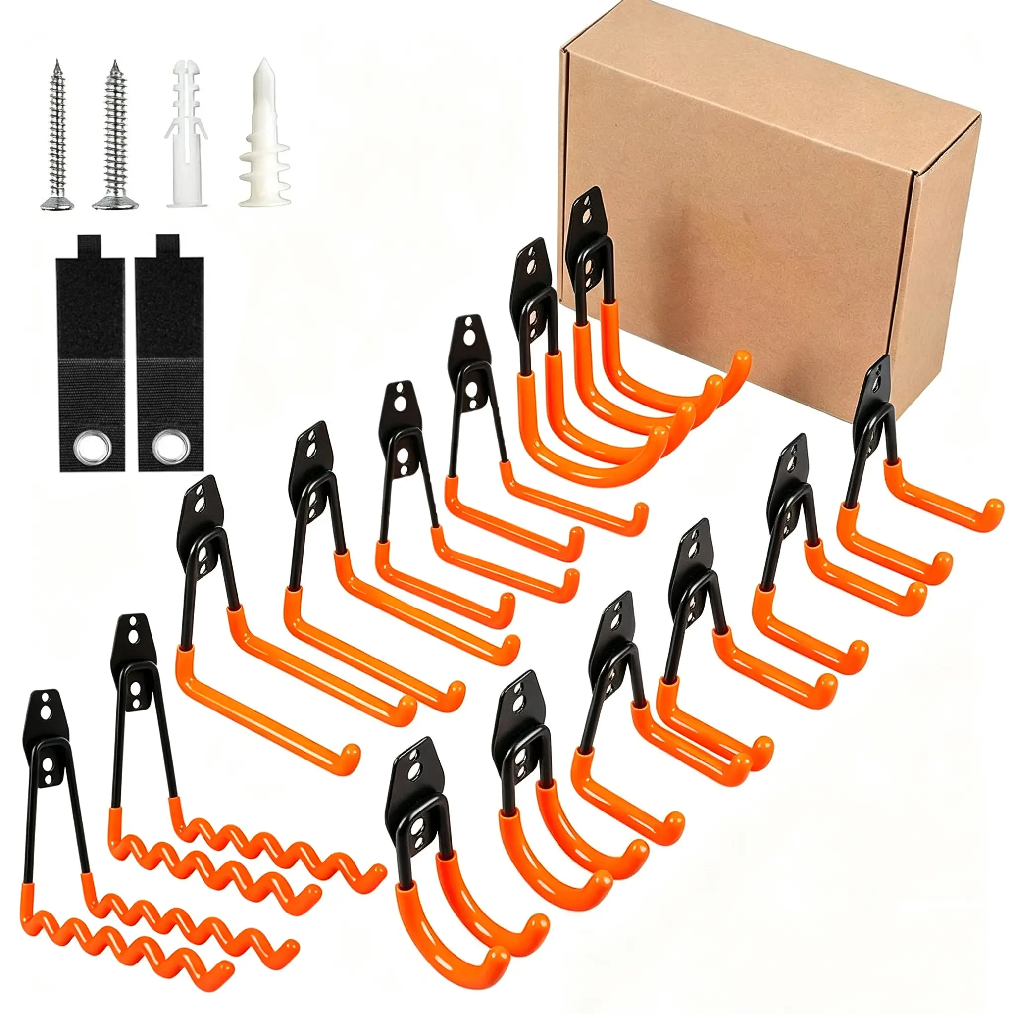 16-Pack Heavy-Duty Garage Wall Hooks - 16 in Multi-Hook for Home Users, Household Decor, Garage Tool Storage, Wall-Mounted Utility Hooks for Ladders, Garden Tools