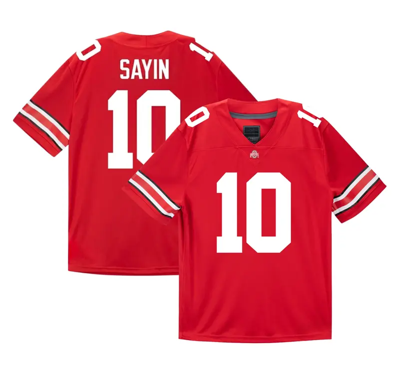 Julian Sayin #10 Jersey Ohio State Heritage Stripe 2026-27 Short Sleeves Football Jerseys