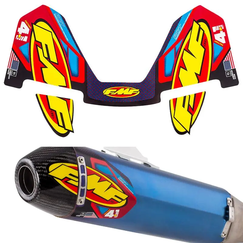 26x15cm  For FMF Sticker 4T Motorcycle Exhaust Muffler Pipe Decals Waterproof Universal for Motorbikes Cars
