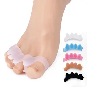 Pure Comfort Silicone Toe Separators – White – Bunion Corrector & Hammertoe Straightener for Overlapping Toes, Plantar Fasciitis Relief – Adjustable Gel Toe Spacers for Yoga, Running & Daily Wear – Washable & Reusable (2 Pairs)