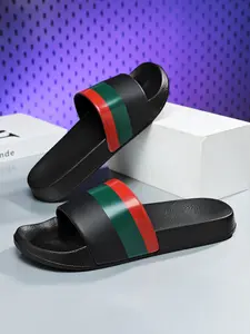 Unisex Non-Slip Color Block Flip Flops, Comfortable Summer Outdoor Sandals for Beach, Large Size Casual Thongs for Couples, Slipper