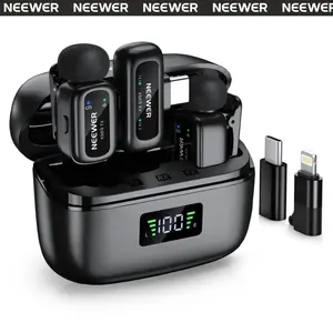 NEEWER KM19 Mini Wireless Lavalier Microphone – Portable Clip-On Mic with Noise Reduction for iPhone, Android & Camera, Ideal for Vlog, Streaming & Video Recording