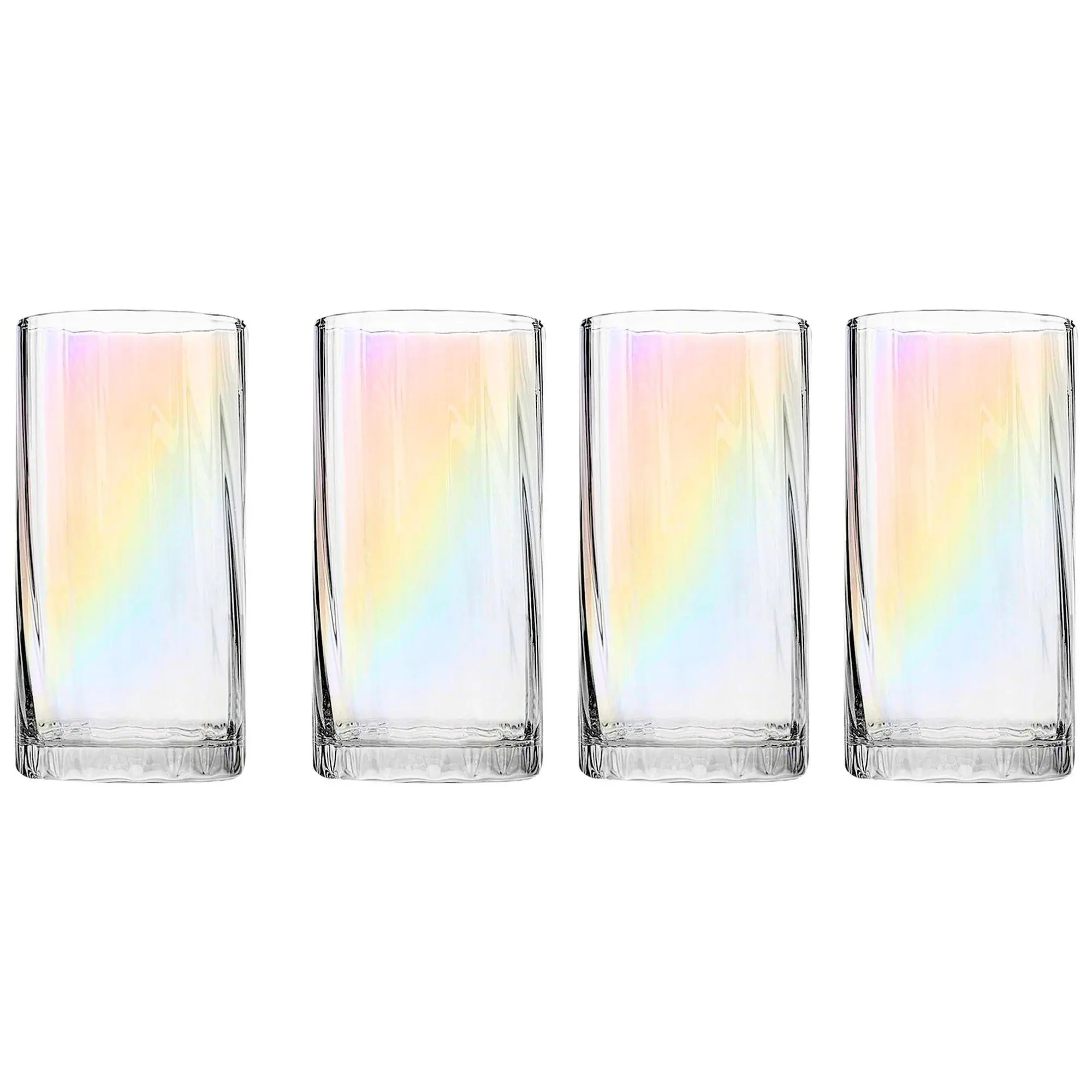 Godinger Set of 4 Monterey Iridescent Highball Flutes