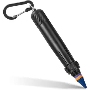 Lumber Crayon Holder for 1/2" Round or Hexagonal Crayons,Ferro Rods. Industrial Heavy Duty Carpenter,Construction Aluminum Crayon Holder (Black)