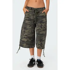 Edikted Women's Camo Cargo Bermuda Shorts