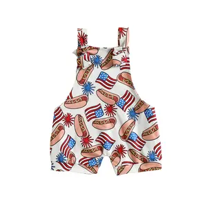 REDWOON Newborn Baby Boy 4th of July Outfit Ameican Flag Romper Sleeveless Short Jumpsuit Memorial Day Clothes