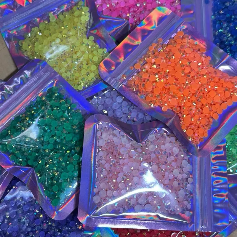 Mix 3mm, 4mm & 5mm Jelly Resin AB Rhinestones