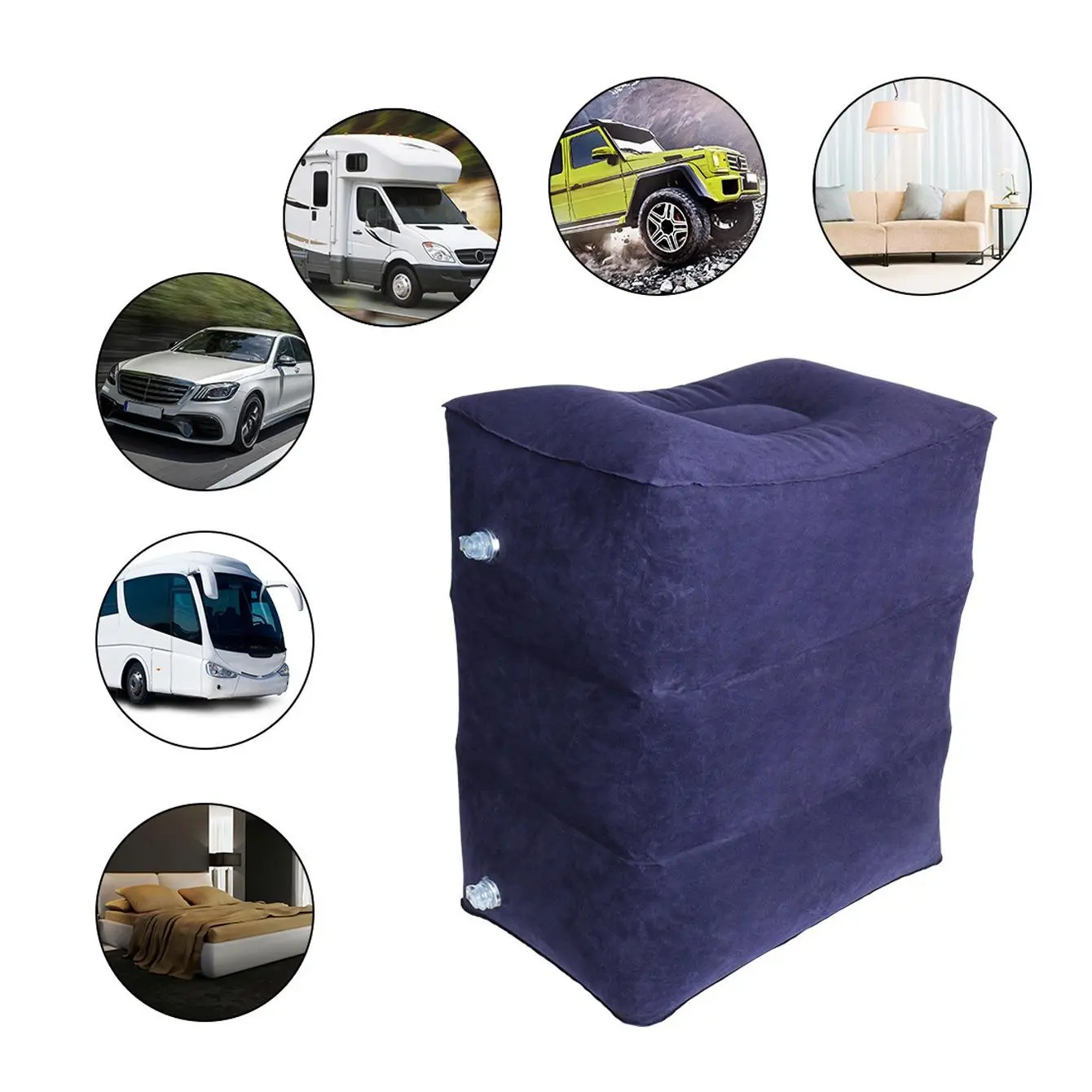 Inflatable Travel Foot Rest Pillow, 1 Count Portable Leg Support Pillow, Adjustable Leg Pillow for Airplane Car Bus Home Office, Supportive Bolster
