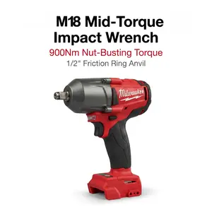Milwaukee M18  900Nm 1/2" Impact Wrench, 3-Speed for Heavy Bolting