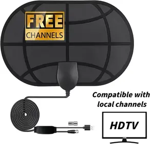 Indoor Smart HDTV Antenna, Supports HD Quality, Intelligent Chip, Long Range Local Channel Reception, Up to 300 Miles, Easy Installation