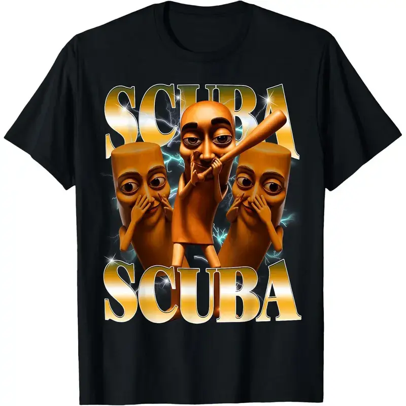 Scuba Scuba Tung Sahur Meme Graphic T-Shirt, Funny Brainrot Dance Unisex Tee