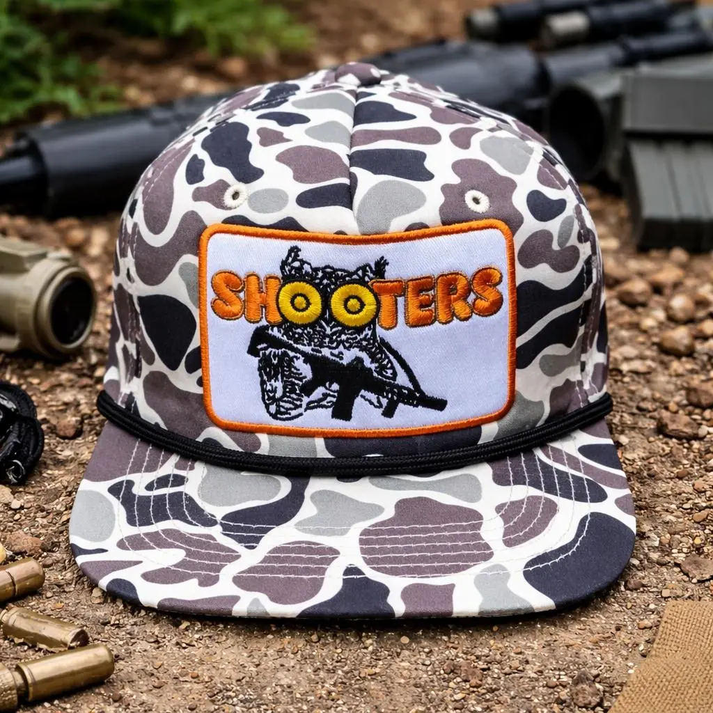 Hooters Owl Camo Trucker Hat – Embroidered Hunting Patch Snapback Cap – Duck Camo Outdoor Hunting Mesh Hat for Men